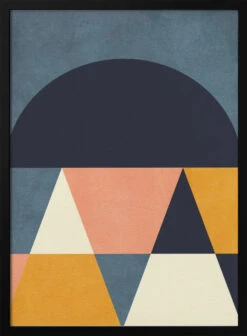 Rainbow Plus ShapesBlue Mustard4 - Stretched Canvas, Poster Or Fine Art Print(Rainbow Plus Shapes Blue Mustard4 Stretched Canvas Poster Or Fine Art Print)