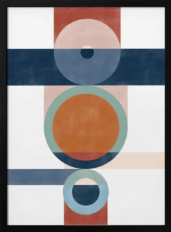 Geometric Shapes With Circles And Rectangles - Stretched Canvas, Poster Or Fine Art Print(Geometric Shapes With Circles And Rectangles Stretched Canvas Poster Or Fine Art Print)