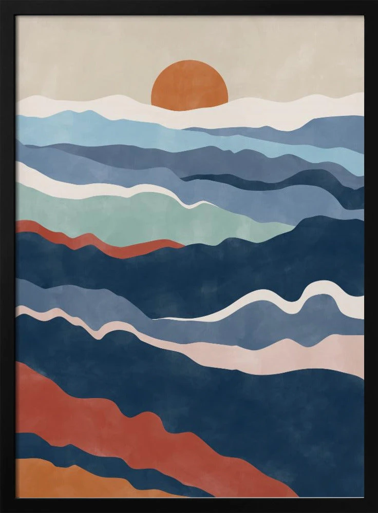 Abstract Landscape With Layered Waves - Stretched Canvas, Poster Or Fine Art Print(Abstract Landscape With Layered Waves Stretched Canvas Poster Or Fine Art Print) 1 Abstract Landscape With Layered Waves - Stretched Canvas, Poster Or Fine Art Print(Abstract Landscape With Layered Waves Stretched Canvas Poster Or Fine Art Print)