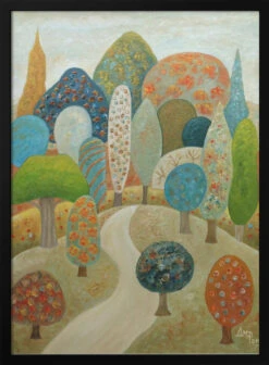 Crowd Of Single Trees By Angeles M. Pomata. - Stretched Canvas, Poster Or Fine Art Print(Crowd Of Single Trees Stretched Canvas Poster Or Fine Art Print) -Heart Wall Art Store pictufy black 50x70 2571529