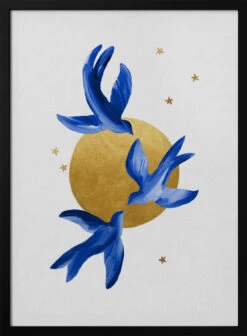 Blue Birds - Stretched Canvas, Poster Or Fine Art Print(Blue Birds Stretched Canvas Poster Or Fine Art Print)