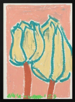 Pink Tulips Peach - Stretched Canvas, Poster Or Fine Art Print(Pink Tulips Peach Stretched Canvas Poster Or Fine Art Print)