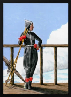 Skier With Red Gloves - Stretched Canvas, Poster Or Fine Art Print(Skier With Red Gloves Stretched Canvas Poster Or Fine Art Print)