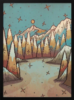 Winter Of Gold And Blue - Stretched Canvas, Poster Or Fine Art Print(Winter Of Gold And Blue Stretched Canvas Poster Or Fine Art Print)