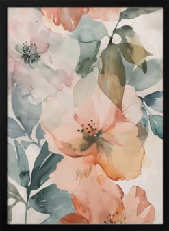 Watercolor Floral No. 3 - Stretched Canvas, Poster Or Fine Art Print(Watercolor Floral No 3 Stretched Canvas Poster Or Fine Art Print)