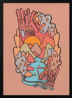 Hike More Worry Less - Stretched Canvas, Poster Or Fine Art Print(Hike More Worry Less Stretched Canvas Poster Or Fine Art Print)