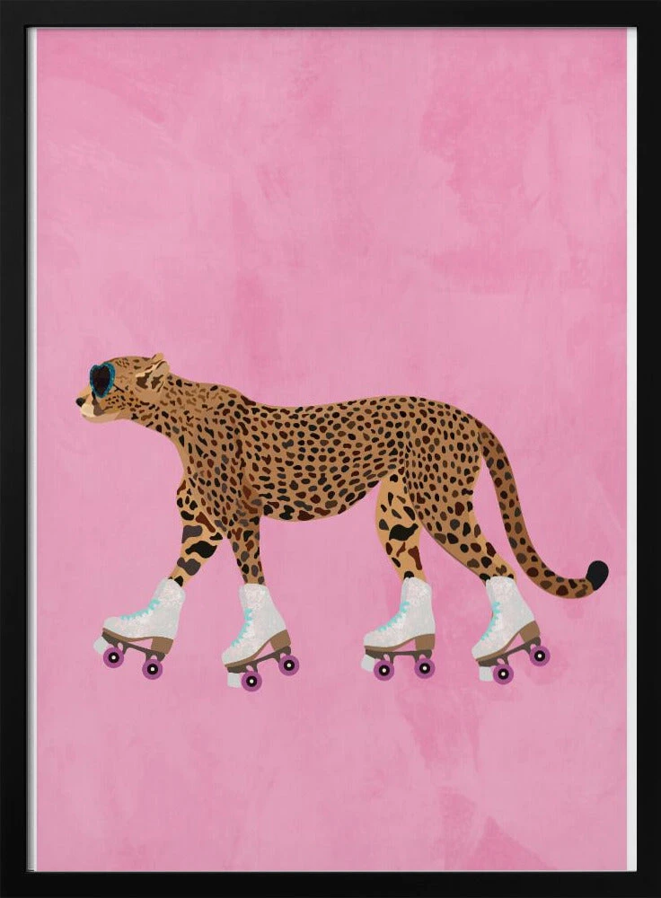 Cheetah Rollerskating - Stretched Canvas, Poster Or Fine Art Print(Cheetah Rollerskating Stretched Canvas Poster Or Fine Art Print) 1 Cheetah Rollerskating - Stretched Canvas, Poster Or Fine Art Print(Cheetah Rollerskating Stretched Canvas Poster Or Fine Art Print)
