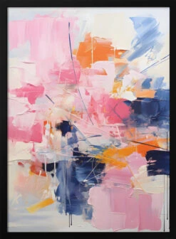 Blush Indigo Abstract Print First 4x - Stretched Canvas, Poster Or Fine Art Print(Blush Indigo Abstract Print First 4x Stretched Canvas Poster Or Fine Art Print)