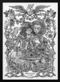 Cat Beauty & Beast - Stretched Canvas, Poster Or Fine Art Print(Cat Beauty Amp Beast Stretched Canvas Poster Or Fine Art Print)