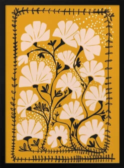 Ever Blooming Good Vibes Mustard Yellow - Stretched Canvas, Poster Or Fine Art Print(Mws_apo_1_g2_ever Blooming Good Vibes Mustard Yellow Stretched Canvas Poster Or Fine Art Print)