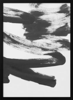 B+W Strokes 5 - Stretched Canvas, Poster Or Fine Art Print(B W Strokes 5 Stretched Canvas Poster Or Fine Art Print)