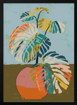 Colorful Monstera Leaves - Stretched Canvas, Poster Or Fine Art Print(Colorful Monstera Leaves Stretched Canvas Poster Or Fine Art Print)