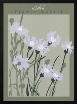 Flower Market Lisboa Cornflower - Stretched Canvas, Poster Or Fine Art Print(Flower Market Lisboa Cornflower Stretched Canvas Poster Or Fine Art Print)