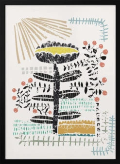 Block Print Bold Flower - Stretched Canvas, Poster Or Fine Art Print(Block Print Bold Flower Stretched Canvas Poster Or Fine Art Print)