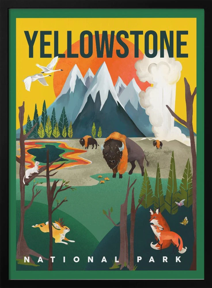Yellowstone National Park Travel Poster - Stretched Canvas, Poster Or Fine Art Print(Yellowstone National Park Travel Poster Stretched Canvas Poster Or Fine Art Print) 1 Yellowstone National Park Travel Poster - Stretched Canvas, Poster Or Fine Art Print(Yellowstone National Park Travel Poster Stretched Canvas Poster Or Fine Art Print)