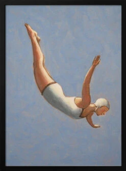 Blue Grey Diver - Stretched Canvas, Poster Or Fine Art Print(Blue Grey Diver Stretched Canvas Poster Or Fine Art Print)