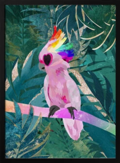 Jungle Rainbow Cockatoo - Stretched Canvas, Poster Or Fine Art Print(Jungle Rainbow Cockatoo Stretched Canvas Poster Or Fine Art Print)