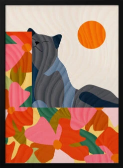 Sunny Garden Cat - Stretched Canvas, Poster Or Fine Art Print(Mws_apo_1_sunny Garden Cat Stretched Canvas Poster Or Fine Art Print)