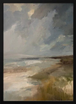 Serene Ocean View Under A Dramatic Sky - Stretched Canvas, Poster Or Fine Art Print(Serene Ocean View Under A Dramatic Sky Stretched Canvas Poster Or Fine Art Print)