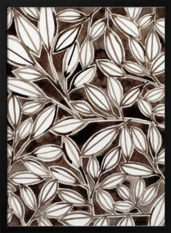 Black & White Leaves - Stretched Canvas, Poster Or Fine Art Print(Black Amp White Leaves Stretched Canvas Poster Or Fine Art Print)