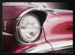 American Classic Car Bel Air 1957 Headlight - Stretched Canvas, Poster Or Fine Art Print(American Classic Car Bel Air 1957 Headlight Stretched Canvas Poster Or Fine Art Print)
