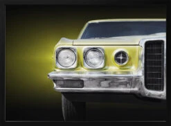 American Classic Car Bonneville 1970 Front - Stretched Canvas, Poster Or Fine Art Print(American Classic Car Bonneville 1970 Front Stretched Canvas Poster Or Fine Art Print)