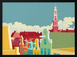 Amsterdam Jordaan Westerkerk - Stretched Canvas, Poster Or Fine Art Print(Amsterdam Jordaan Westerkerk Stretched Canvas Poster Or Fine Art Print)