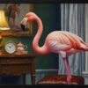 Flamingo's Cozy Corner - Stretched Canvas, Poster Or Fine Art Print(Flamingos Cozy Corner Stretched Canvas Poster Or Fine Art Print)