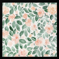 Miriam Flowers In Coral - Square Stretched Canvas, Poster Or Fine Art Print(Miriam Flowers In Coral Square Stretched Canvas Poster Or Fine Art Print) -Heart Wall Art Store pictufy black square 50x70 2436727