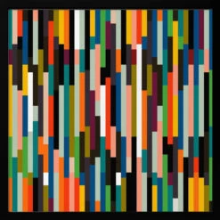 Stripes Retro Big - Square Stretched Canvas, Poster Or Fine Art Print(Stripes Retro Big Square Stretched Canvas Poster Or Fine Art Print) -Heart Wall Art Store pictufy black square 50x70 2552883