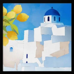 Santorini Neu - Square Stretched Canvas, Poster Or Fine Art Print(Santorini Neu Square Stretched Canvas Poster Or Fine Art Print) -Heart Wall Art Store pictufy black square 50x70 2553091