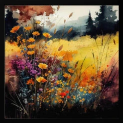 Idyllic Meadow (12) - Square Stretched Canvas, Poster Or Fine Art Print(Idyllic Meadow 12 Square Stretched Canvas Poster Or Fine Art Print) -Heart Wall Art Store pictufy black square 50x70 2778932