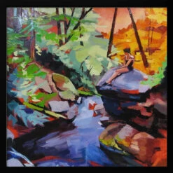 Milford Brook - Square Stretched Canvas, Poster Or Fine Art Print(Milford Brook Square Stretched Canvas Poster Or Fine Art Print) -Heart Wall Art Store pictufy black square 50x70 2786641