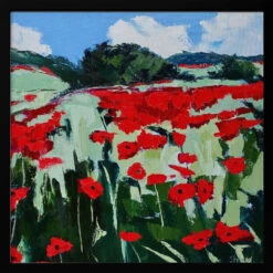 Poppies - Square Stretched Canvas, Poster Or Fine Art Print(Poppies Square Stretched Canvas Poster Or Fine Art Print) -Heart Wall Art Store pictufy black square 50x70 2786670