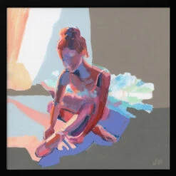 Ballerina Sitting - Square Stretched Canvas, Poster Or Fine Art Print(Ballerina Sitting Square Stretched Canvas Poster Or Fine Art Print) -Heart Wall Art Store pictufy black square 50x70 2787297
