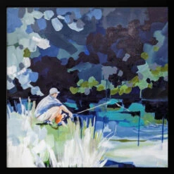 Gone Fishin - Square Stretched Canvas, Poster Or Fine Art Print(Gone Fishin Square Stretched Canvas Poster Or Fine Art Print) -Heart Wall Art Store pictufy black square 50x70 2787345