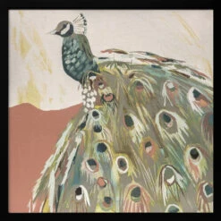 Peacock Salmon - Square Stretched Canvas, Poster Or Fine Art Print(Peacock Salmon Square Stretched Canvas Poster Or Fine Art Print) -Heart Wall Art Store pictufy black square 50x70 2787386