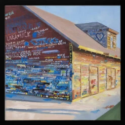 Tattoo Barn - Square Stretched Canvas, Poster Or Fine Art Print(Tattoo Barn Square Stretched Canvas Poster Or Fine Art Print) -Heart Wall Art Store pictufy black square 50x70 2787410