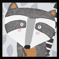 X Racoon Face2 - Square Stretched Canvas, Poster Or Fine Art Print(X Racoon Face2 Square Stretched Canvas Poster Or Fine Art Print) -Heart Wall Art Store pictufy black square 50x70 2899518