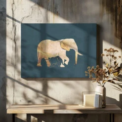 Gold Elephants Turquoise - Stretched Canvas, Poster Or Fine Art Print(Gold Elephants Turquoise Stretched Canvas Poster Or Fine Art Print) -Heart Wall Art Store pictufy canvas dried flowers ratio 7x5 2991354