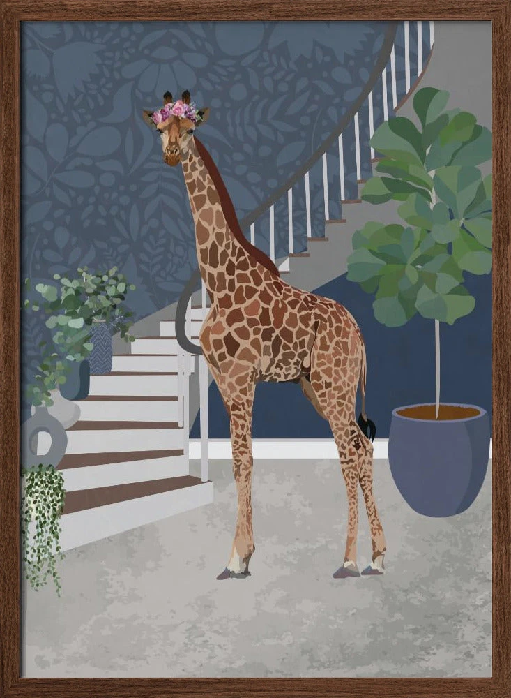 Giraffe By The Stairs - Stretched Canvas, Poster Or Fine Art Print(Giraffe By The Stairs Stretched Canvas Poster Or Fine Art Print) 2 Giraffe By The Stairs - Stretched Canvas, Poster Or Fine Art Print(Giraffe By The Stairs Stretched Canvas Poster Or Fine Art Print) - Image 2