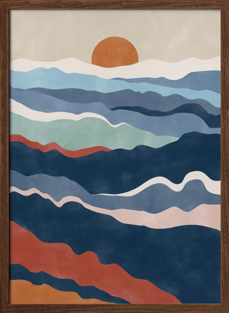 Abstract Landscape With Layered Waves - Stretched Canvas, Poster Or Fine Art Print(Abstract Landscape With Layered Waves Stretched Canvas Poster Or Fine Art Print) 2 Abstract Landscape With Layered Waves - Stretched Canvas, Poster Or Fine Art Print(Abstract Landscape With Layered Waves Stretched Canvas Poster Or Fine Art Print) - Image 2