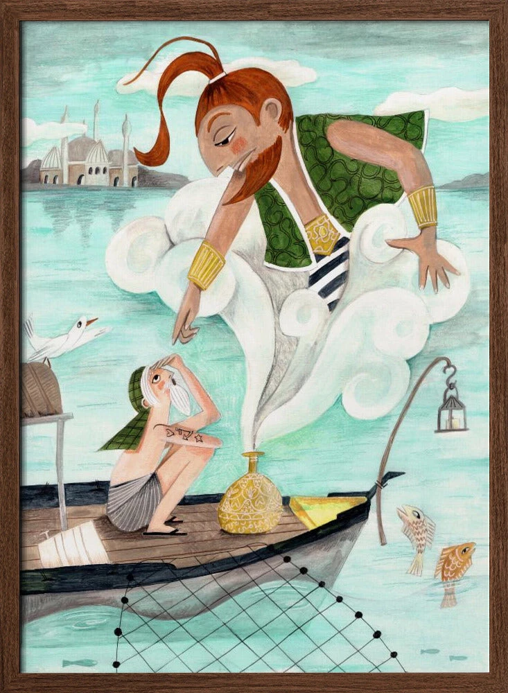 The Fisherman And The Jinni - Stretched Canvas, Poster Or Fine Art Print(The Fisherman And The Jinni Stretched Canvas Poster Or Fine Art Print) 2 The Fisherman And The Jinni - Stretched Canvas, Poster Or Fine Art Print(The Fisherman And The Jinni Stretched Canvas Poster Or Fine Art Print) - Image 2