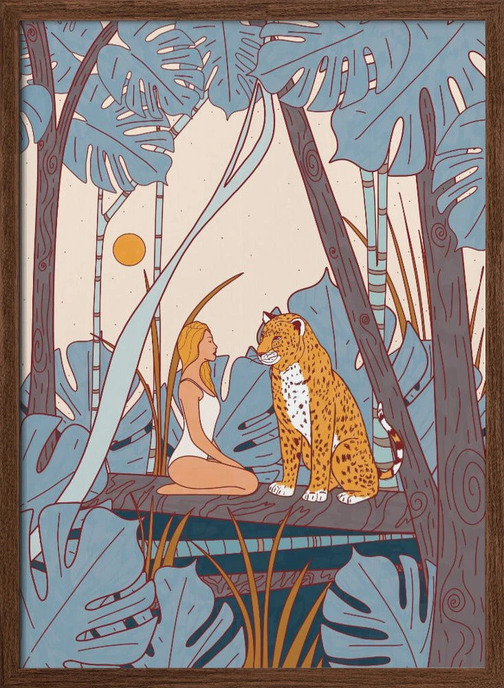 The Girl And The Leopard - Stretched Canvas, Poster Or Fine Art Print(The Girl And The Leopard Stretched Canvas Poster Or Fine Art Print) 2 The Girl And The Leopard - Stretched Canvas, Poster Or Fine Art Print(The Girl And The Leopard Stretched Canvas Poster Or Fine Art Print) - Image 2