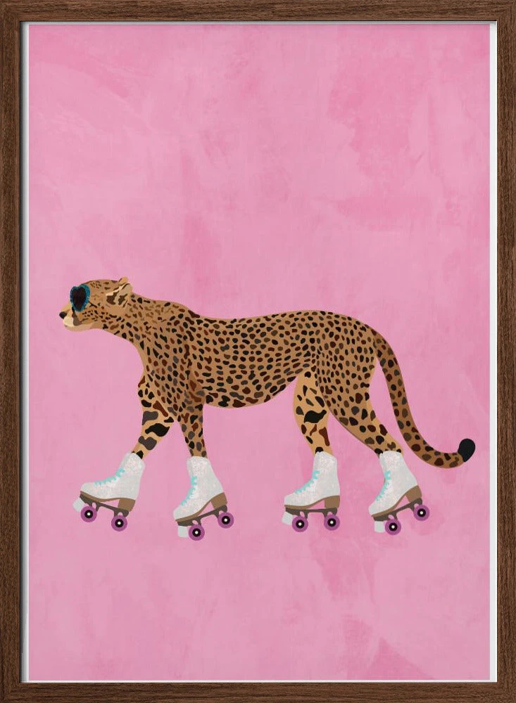 Cheetah Rollerskating - Stretched Canvas, Poster Or Fine Art Print(Cheetah Rollerskating Stretched Canvas Poster Or Fine Art Print) 2 Cheetah Rollerskating - Stretched Canvas, Poster Or Fine Art Print(Cheetah Rollerskating Stretched Canvas Poster Or Fine Art Print) - Image 2