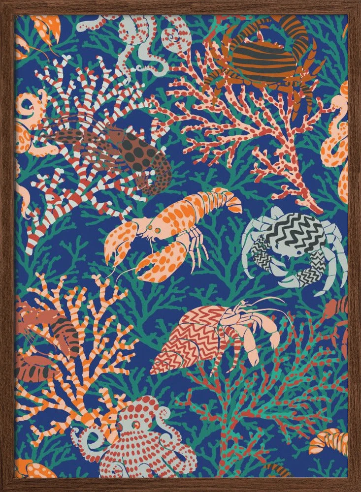 Vibrant Coral Reef Blue And Orange Pattern - Stretched Canvas, Poster Or Fine Art Print(Vibrant Coral Reef Blue And Orange Pattern Stretched Canvas Poster Or Fine Art Print) 2 Vibrant Coral Reef Blue And Orange Pattern - Stretched Canvas, Poster Or Fine Art Print(Vibrant Coral Reef Blue And Orange Pattern Stretched Canvas Poster Or Fine Art Print) - Image 2