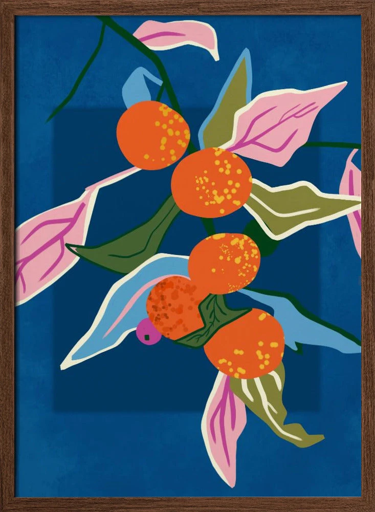 Lush Orange Botanicals - Stretched Canvas, Poster Or Fine Art Print(Lush Orange Botanicals Stretched Canvas Poster Or Fine Art Print) 2 Lush Orange Botanicals - Stretched Canvas, Poster Or Fine Art Print(Lush Orange Botanicals Stretched Canvas Poster Or Fine Art Print) - Image 2