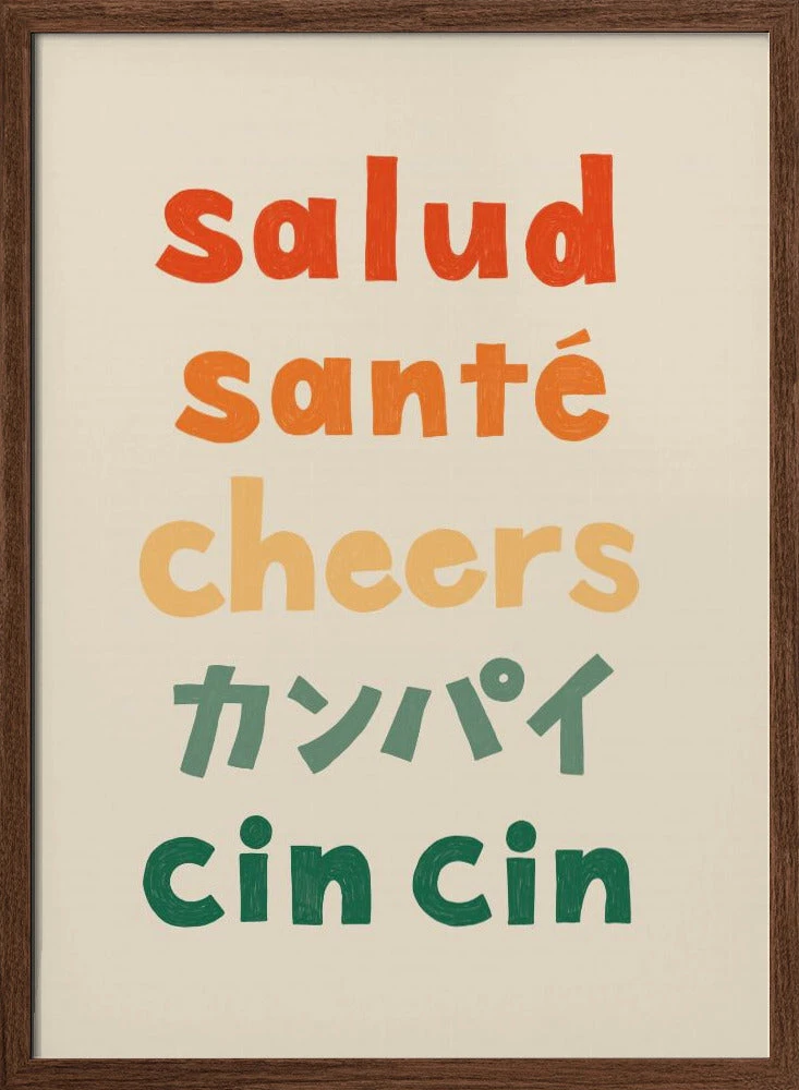 Cheers Typography - Salud Santé Cheers Kanpai Cin Cin - Stretched Canvas, Poster Or Fine Art Print(Cheers Typography Salud Sante Cheers Kanpai Cin Cin Stretched Canvas Poster Or Fine Art Print 1) 2 Cheers Typography - Salud Santé Cheers Kanpai Cin Cin - Stretched Canvas, Poster Or Fine Art Print(Cheers Typography Salud Sante Cheers Kanpai Cin Cin Stretched Canvas Poster Or Fine Art Print 1) - Image 2