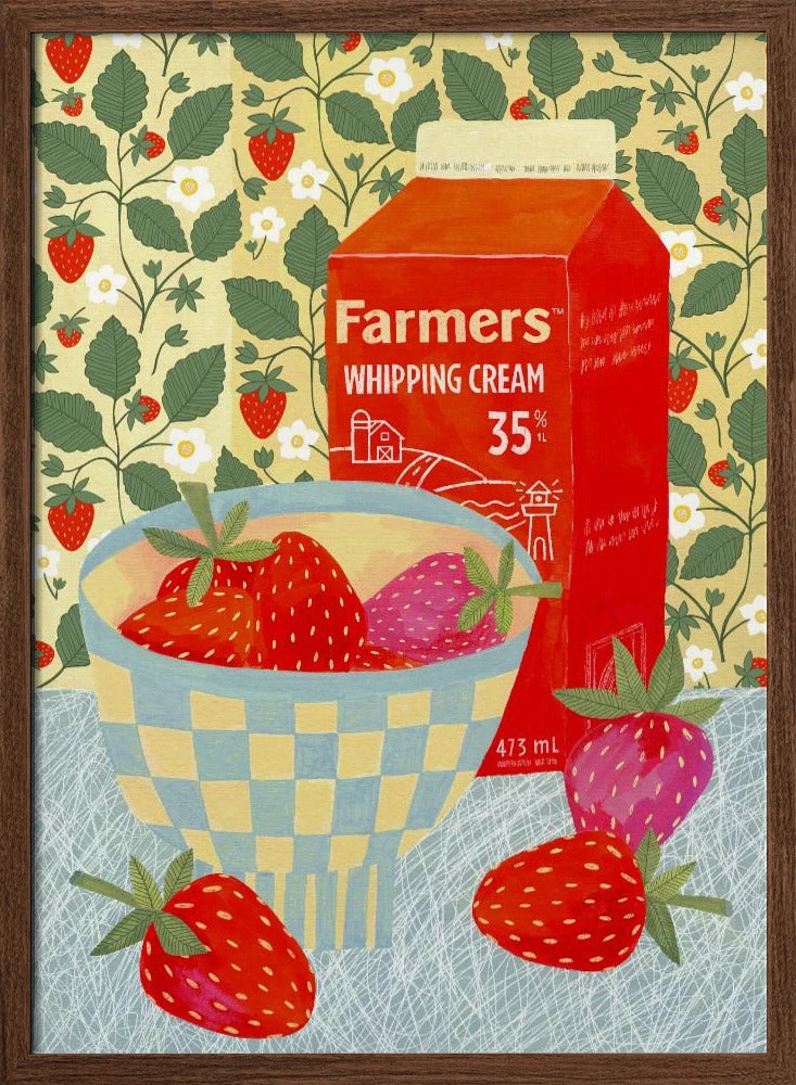 Strawberries In A Checkered Bowl - Stretched Canvas, Poster Or Fine Art Print(Strawberries In A Checkered Bowl Stretched Canvas Poster Or Fine Art Print) 2 Strawberries In A Checkered Bowl - Stretched Canvas, Poster Or Fine Art Print(Strawberries In A Checkered Bowl Stretched Canvas Poster Or Fine Art Print) - Image 2