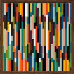 Stripes Retro Big - Square Stretched Canvas, Poster Or Fine Art Print(Stripes Retro Big Square Stretched Canvas Poster Or Fine Art Print) -Heart Wall Art Store pictufy dark wood square 50x70 2552883